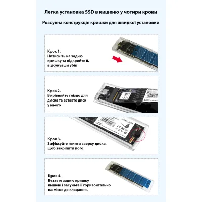 Кишеня зовнішня Dynamode M.2 SSD NVMe/SATA combo ч-з USB3.2 GEN2 Type-C (DM-CAD-SSD09) - мініатюра 11