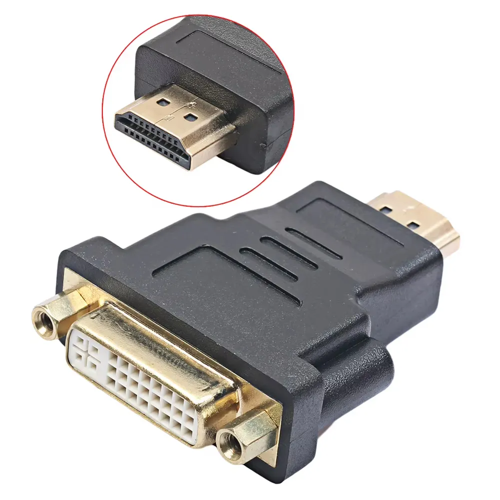 Адаптер STLab DVI-D (24+5) / DVI (24+1) female to HDMI male, Full HD 1080p@60Hz, двонаправл, чорн. - зображення 1