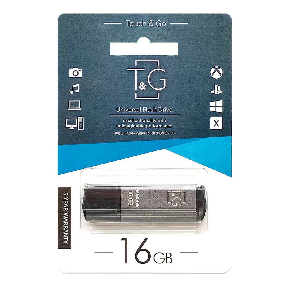 Флеш-накопичувач USB 16GB T&G 121 Vega Series Grey (TG121-16GBGY) - мініатюра 2