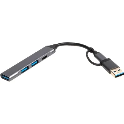 Концентратор Dynamode USB Type-C + USB-A to 1хUSB-C 3.0 1хUSB-A 3.0 2xUSB-A 2.0 dark grey (DM-UH-314AC) - мініатюра 2