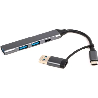 Концентратор Dynamode USB Type-C + USB-A to 1хUSB-C 3.0 1хUSB-A 3.0 2xUSB-A 2.0 dark grey (DM-UH-314AC) - мініатюра 3