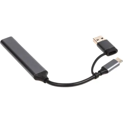 Концентратор Dynamode USB Type-C + USB-A to 1хUSB-C 3.0 1хUSB-A 3.0 2xUSB-A 2.0 dark grey (DM-UH-314AC) - мініатюра 4