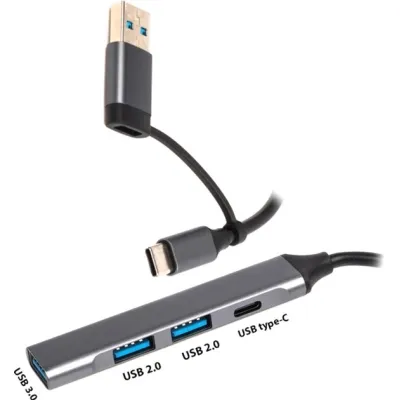 Концентратор Dynamode USB Type-C + USB-A to 1хUSB-C 3.0 1хUSB-A 3.0 2xUSB-A 2.0 dark grey (DM-UH-314AC) - мініатюра 5