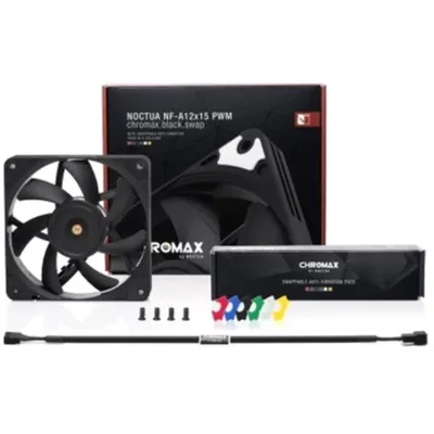 Кулер до корпусу Noctua NF-A12x15 PWM CHROMAX. BLACK. SWAP - мініатюра 6
