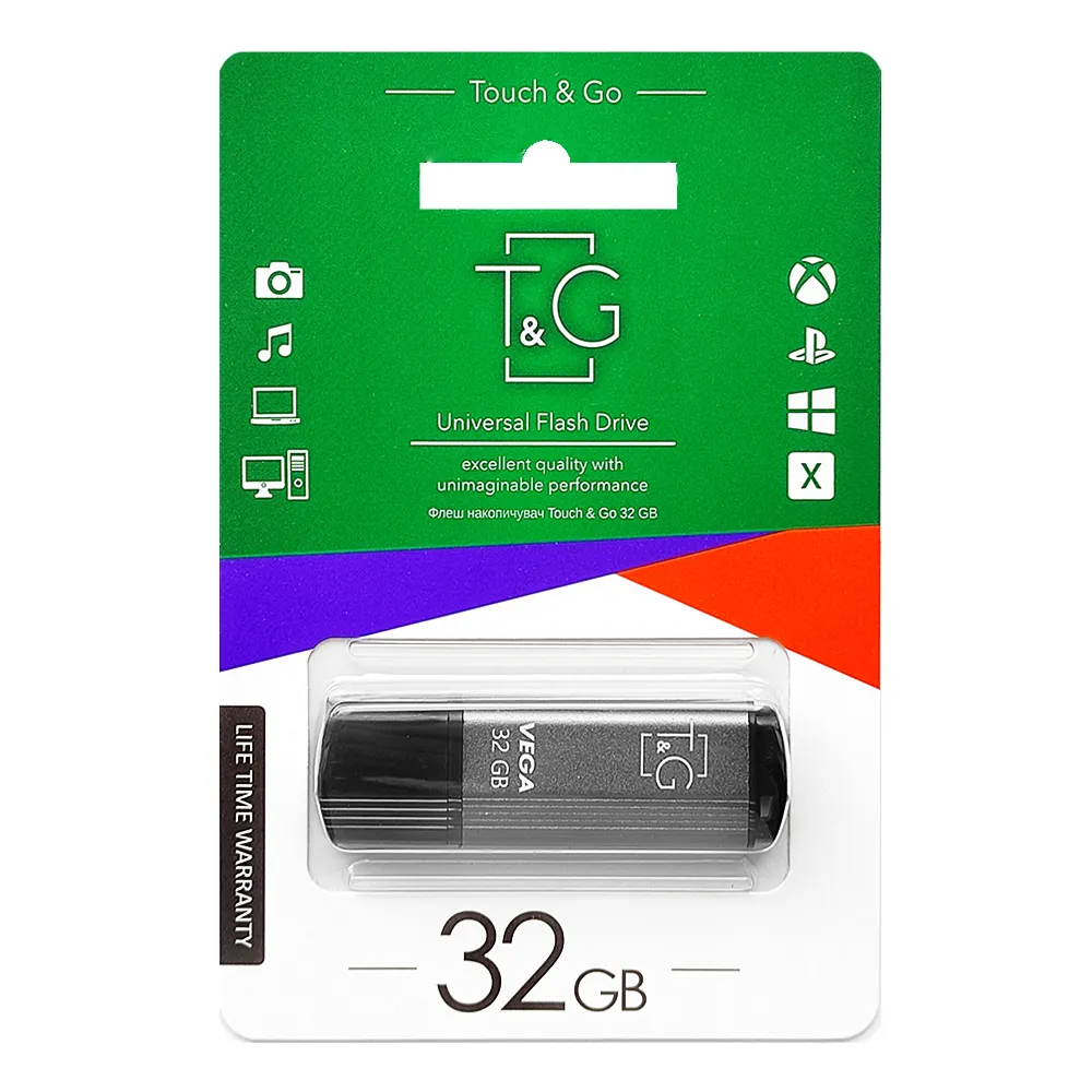 Флеш-накопичувач USB 32GB T&G 121 Vega Series Grey (TG121-32GBGY) - мініатюра 2