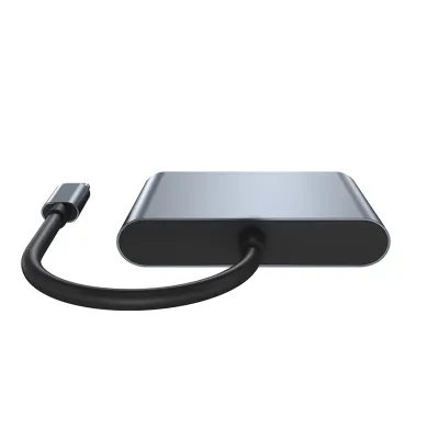 Концентратор Dynamode USB-C 3-in-1 1xHDMI 4K + 1xUSB 3.0 + 1xUSB-C PD 87W (Multiport USB-C 3-in-1 dark grey) - мініатюра 3