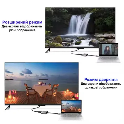 Концентратор Dynamode USB-C 3-in-1 1xHDMI 4K + 1xUSB 3.0 + 1xUSB-C PD 87W (Multiport USB-C 3-in-1 dark grey) - мініатюра 5