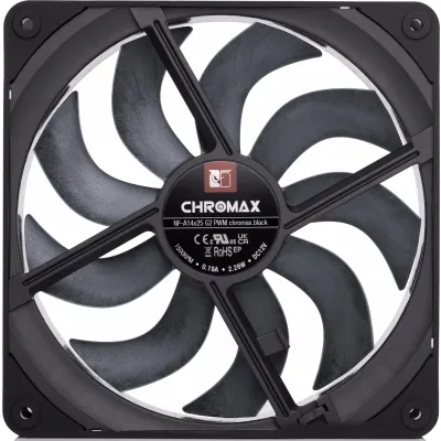 Кулер до корпусу Noctua NF-A14x25 G2 PWM CHROMAX.BLACK - мініатюра 4