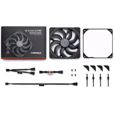 Кулер до корпусу Noctua NF-A14x25 G2 PWM CHROMAX.BLACK - мініатюра 6