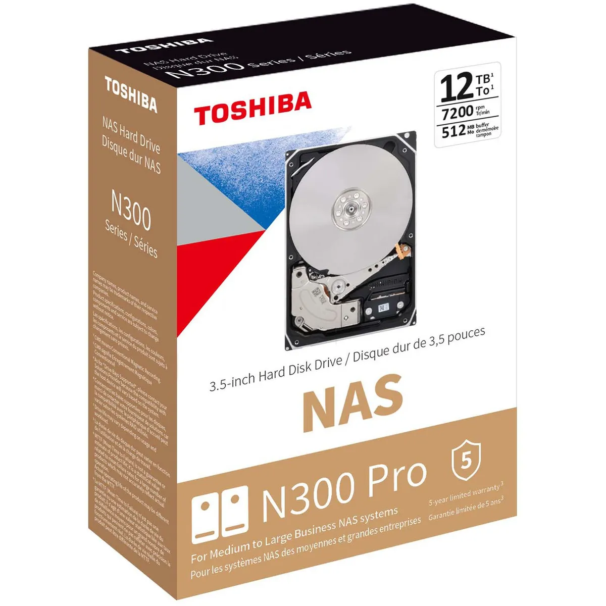 Жорсткий диск Toshiba N300 Pro 12Tb/3.5/7200/512/S3.0 (HDWG51CXZSTB)