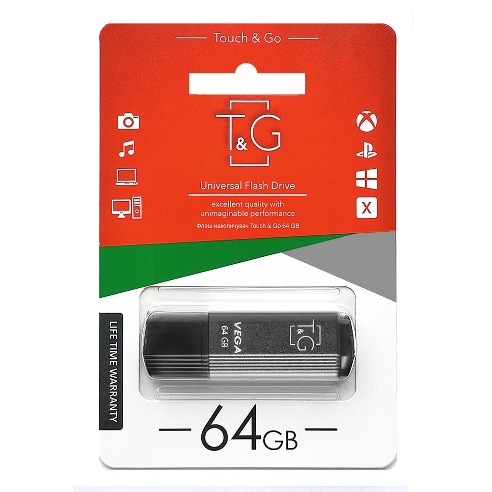 Флеш-накопичувач USB 64GB T&G 121 Vega Series Grey (TG121-64GBGY) - мініатюра 2