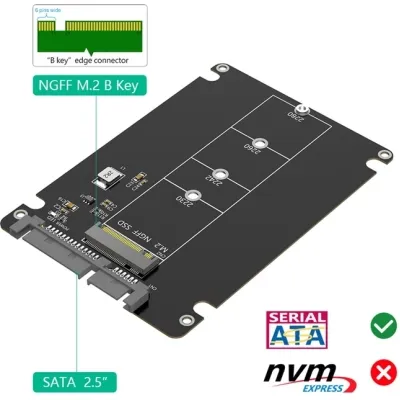 Конвертор Dynamode 2.5'' SATA to M.2 (NGFF) SSD 22*30mm, 22*42mm, 22*60mm, 22*80mm (S103-1N-P) - мініатюра 9