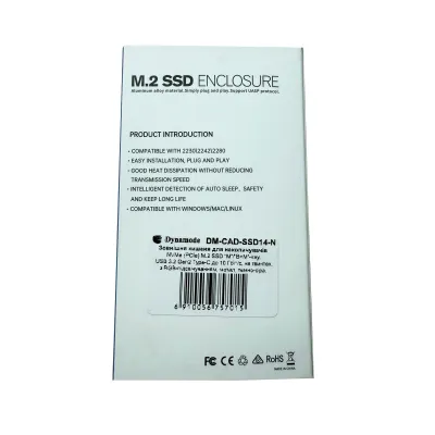 Кишеня зовнішня Dynamode M.2 SSD NVMe to USB-C USB 3.2 Gen2 aluminum black (DM-CAD-SSD14-N) - мініатюра 12