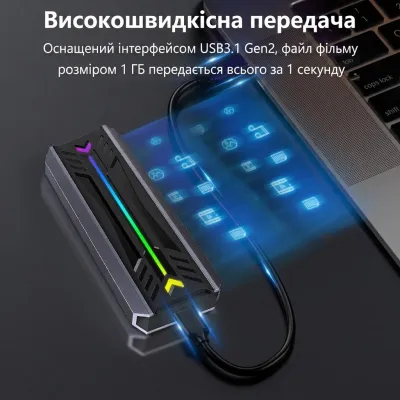 Кишеня зовнішня Dynamode M.2 SSD NVMe/SATA to USB-C USB 3.2 Gen2 tool-free (DM-CAD-SSD16) - мініатюра 7