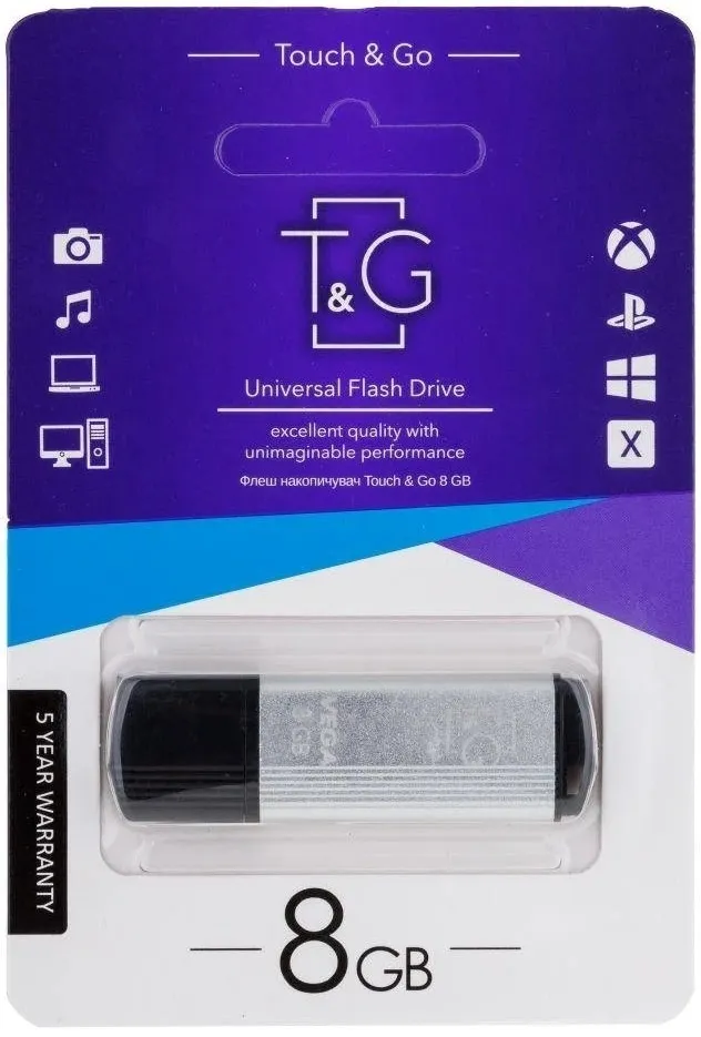 Флеш-накопичувач USB 8GB T&G 121 Vega Series Silver (TG121-8GBSL) - мініатюра 2