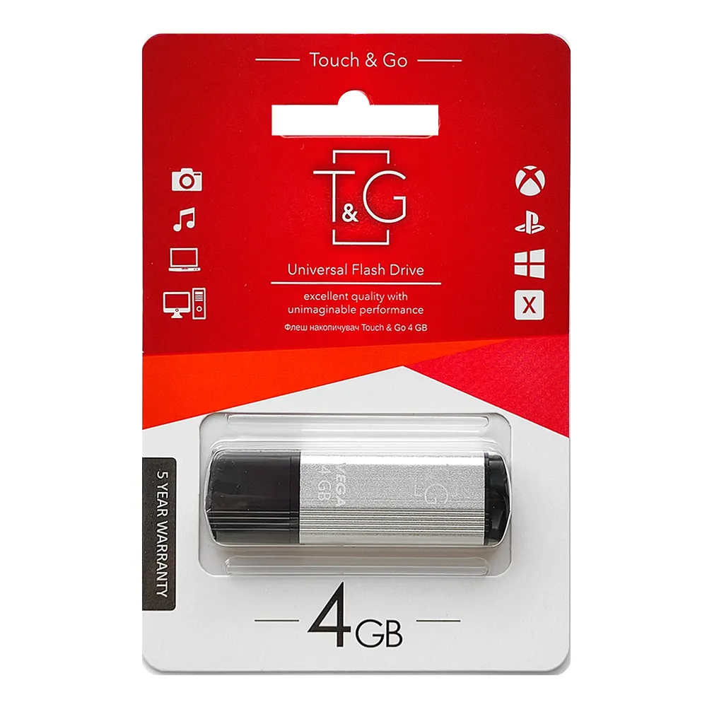 Флеш-накопичувач USB 4GB T&G 121 Vega Series Silver (TG121-4GBSL) - мініатюра 2