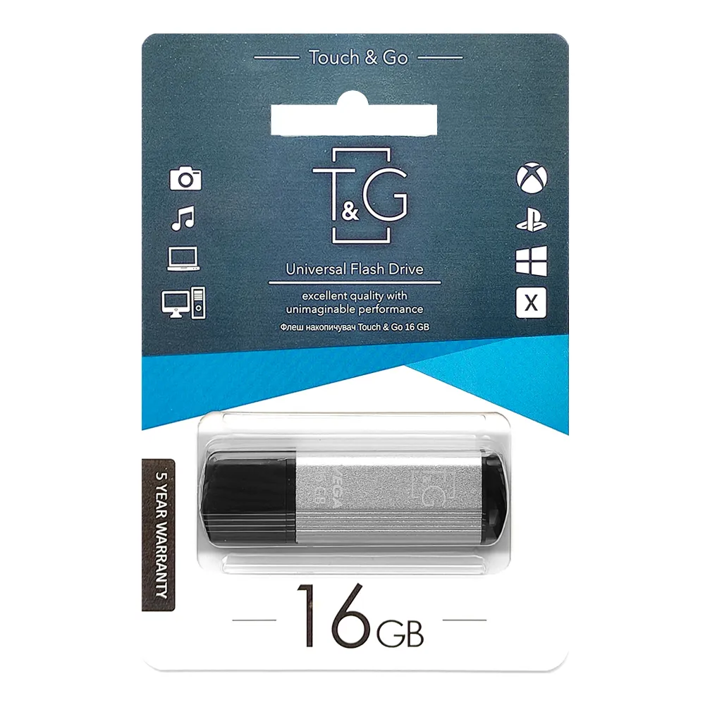 Флеш-накопичувач USB 16GB T&G 121 Vega Series Silver (TG121-16GBSL) - мініатюра 2