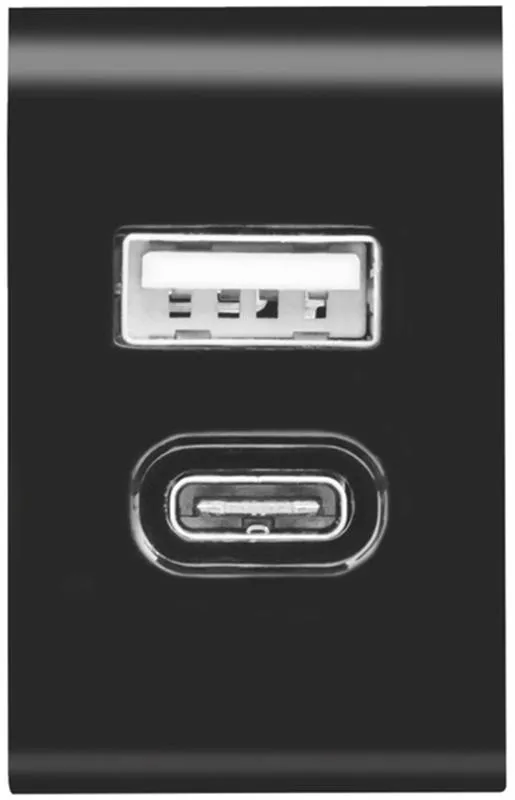 Мережевий зарядний пристрій Trust Urban Fast Dual USB-C&USB (17W, 2USB 3.0A) Black (21589) - мініатюра 3