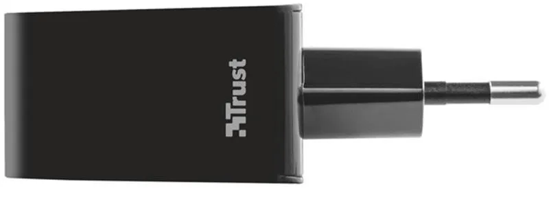 Мережевий зарядний пристрій Trust Urban Fast Dual USB-C&USB (17W, 2USB 3.0A) Black (21589) - мініатюра 4