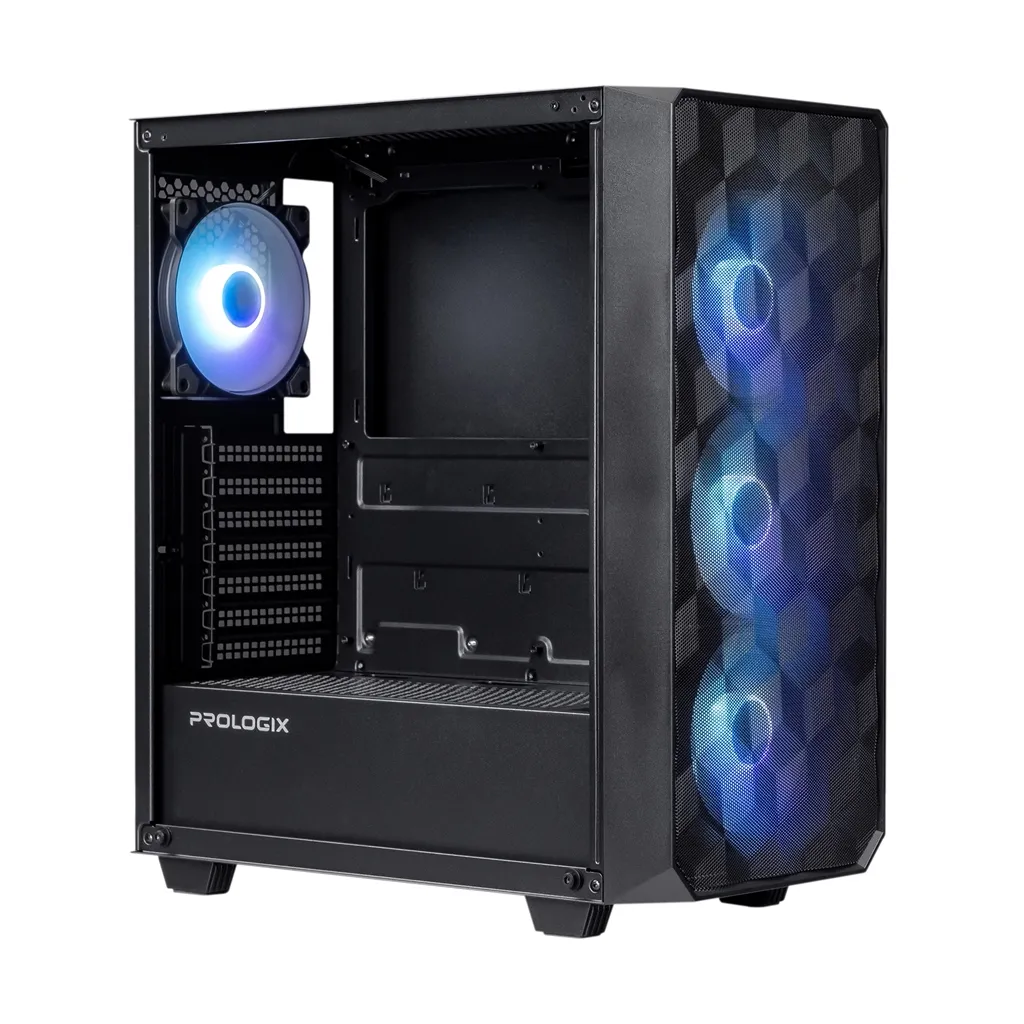 Корпус Prologix E120 Tempered Glass&Mesh Black - мініатюра 2