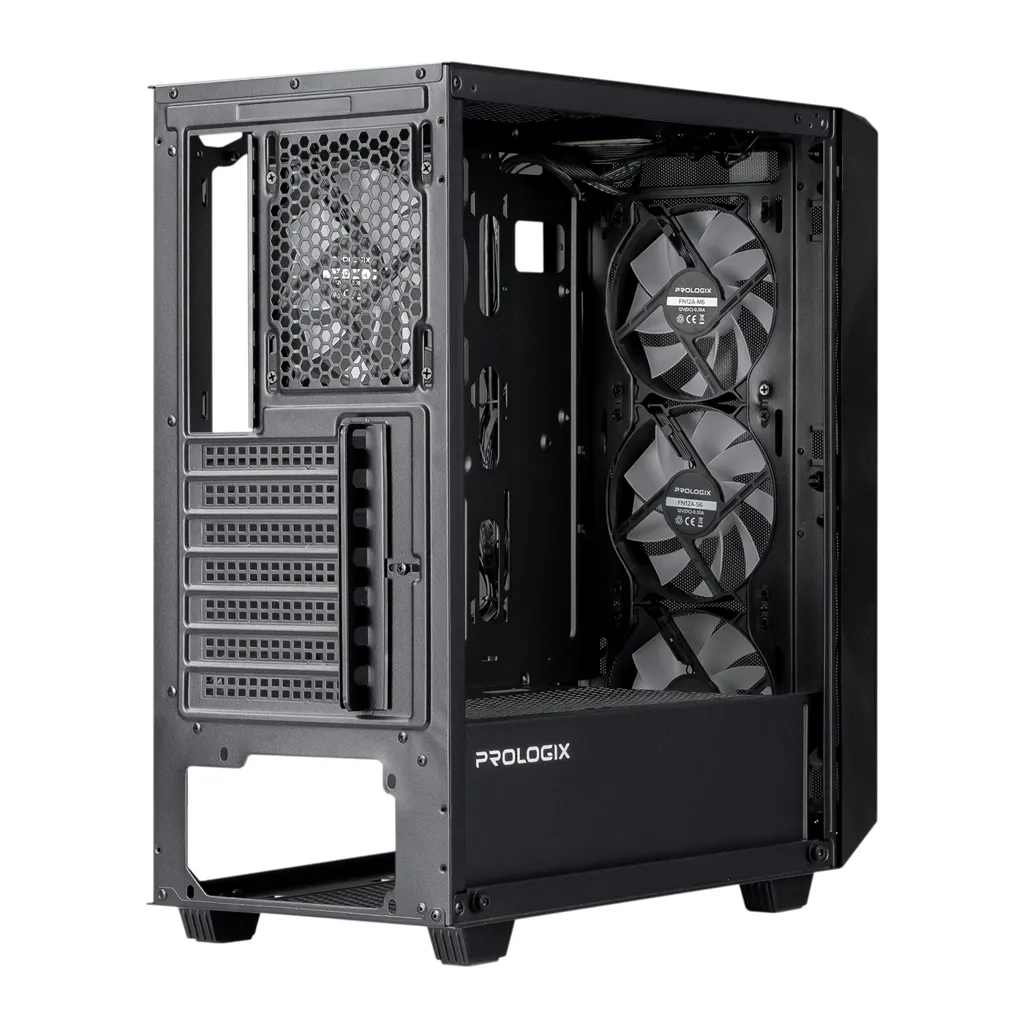Корпус Prologix E120 Tempered Glass&Mesh Black - мініатюра 5