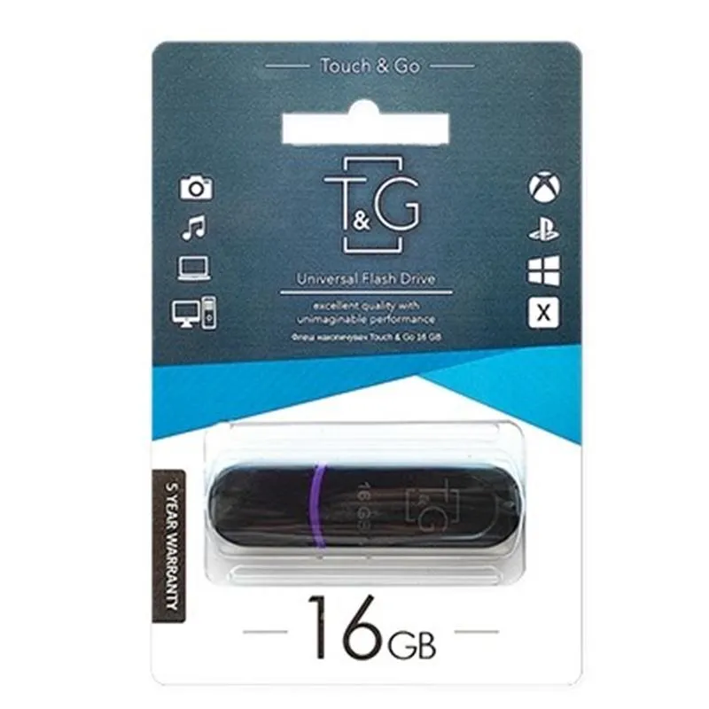 Флеш-накопичувач USB 16GB T&G 012 Classic Series Black (TG012-16GBBK) - мініатюра 2