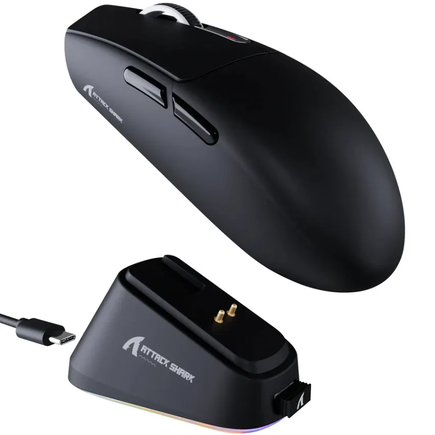 Мишка Attack Shark G3 PRO, Wireless/Bluetooth, 25000dpi. (PAW3311), 6кн., Black - зображення 1