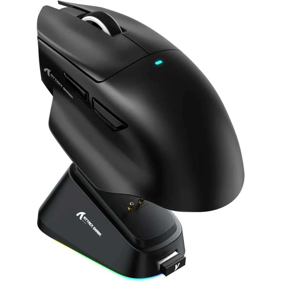 Мишка Attack Shark V6 Ultra-Light, Wireless/Bluetooth, 25000dpi. (PAW3311), 7кн., Black - мініатюра 3