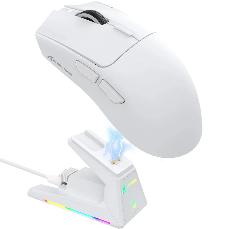 Мишка Attack Shark X1, Wireless/Bluetooth, 40000dpi. (PAW3395PRO), 6кн., White - мініатюра 2