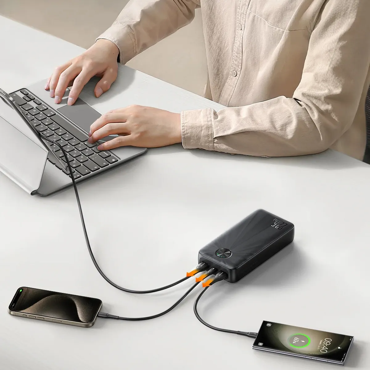 УМБ Joyroom 20000mAh 22,5W PD,QC3.0, 2xUSB-A, USB-C In/Out Black - мініатюра 6