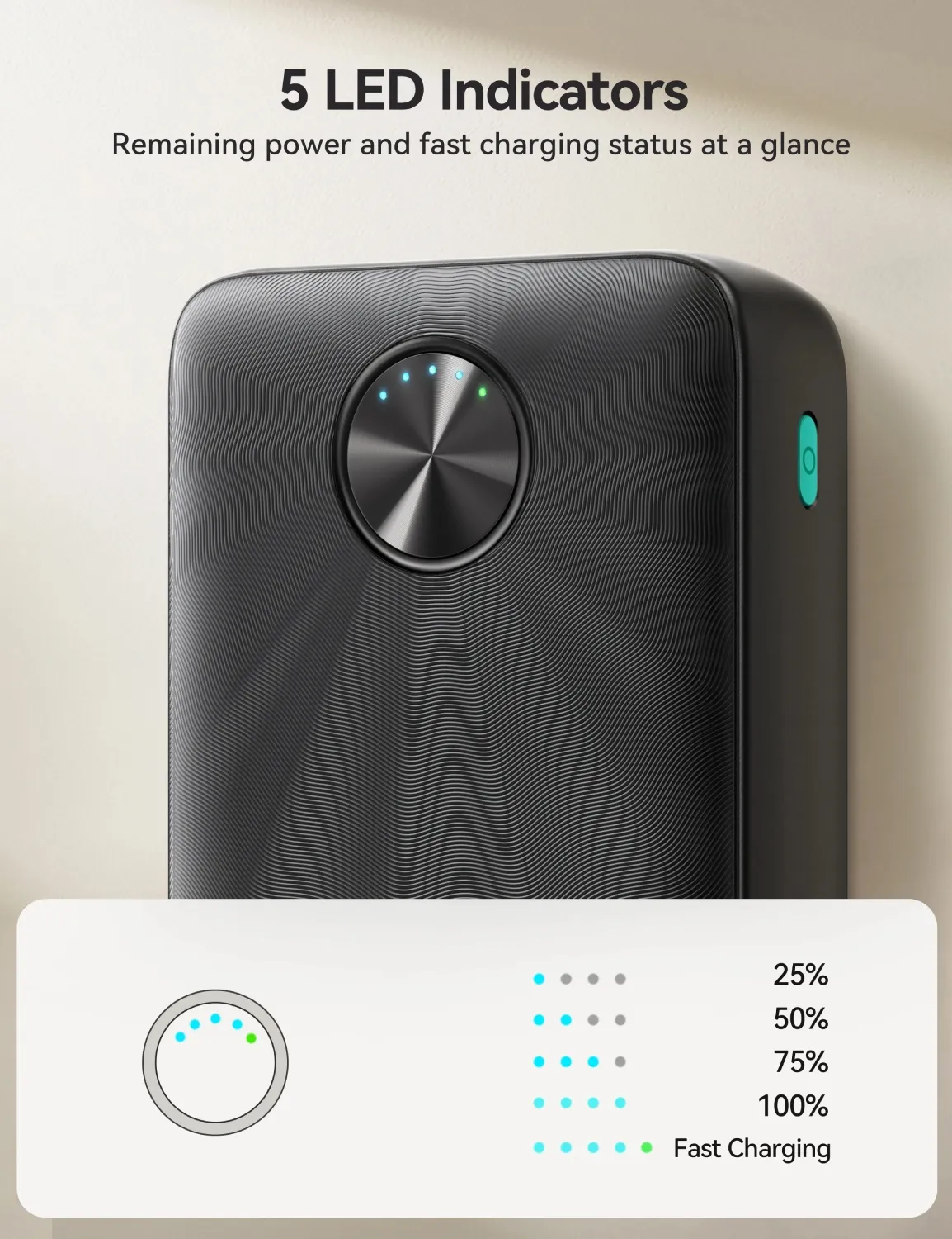 УМБ Joyroom 20000mAh 22,5W PD,QC3.0, 2xUSB-A, USB-C In/Out Black - мініатюра 8