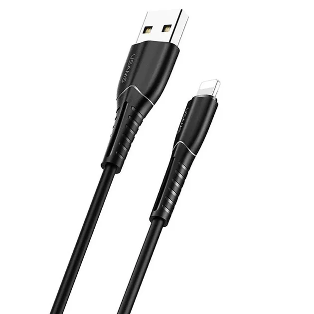 Кабель Usams US-SJ364 USB - Lightning (M/M), 1 м, Black (SJ364USB01) - зображення 1