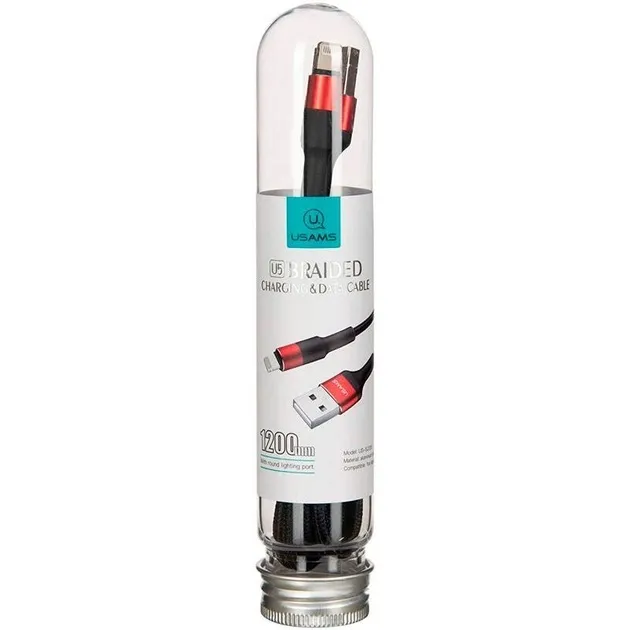 Кабель Usams US-SJ220 USB - Lightning (M/M), 1.2 м, Red (SJ220IP02) - мініатюра 2