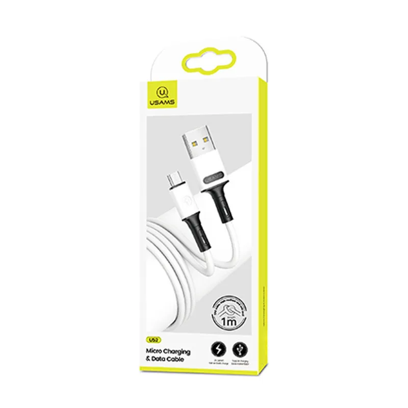 Кабель Usams US-SJ435 USB - Micro USB (M/M), 1 м, White (SJ435USB01) - зображення 1