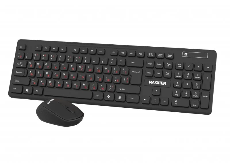 Комплект (клавіатура, миша) бездротовий Maxxter KMS-WCM-02B-UA Black - мініатюра 2