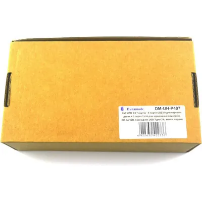 Концентратор Dynamode 4*USB3.0 data ports + 3*2.4А charge with Power Adaptor metal (DM-UH-P407) - мініатюра 7