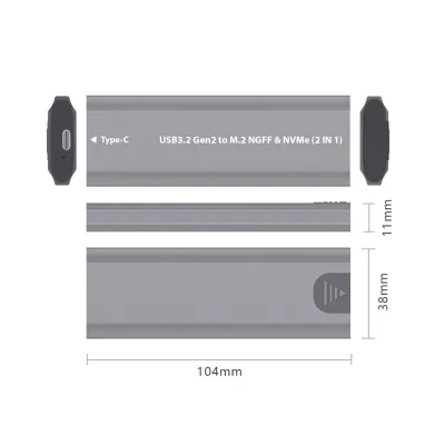 Кишеня зовнішня Dynamode M.2 SSD NVMe/SATA combo USB3.2 GEN2 USB-C (DM-CAD-SSD05) - мініатюра 5