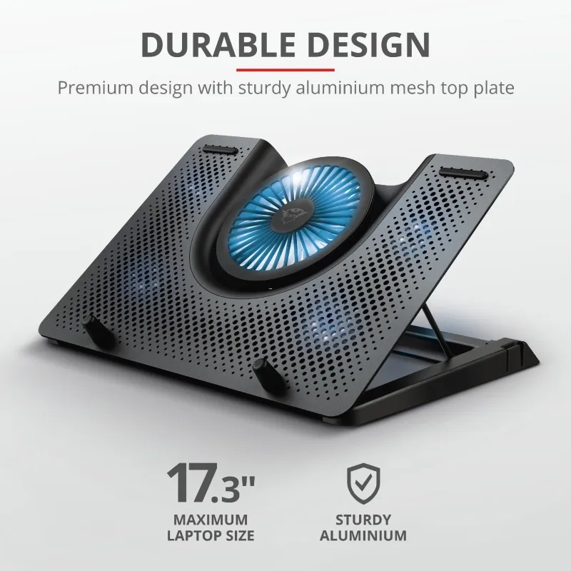 Охолоджуюча підставка для ноутбука Trust GXT 1125 Quno Blue LED 17.3" Black (23581) - мініатюра 2