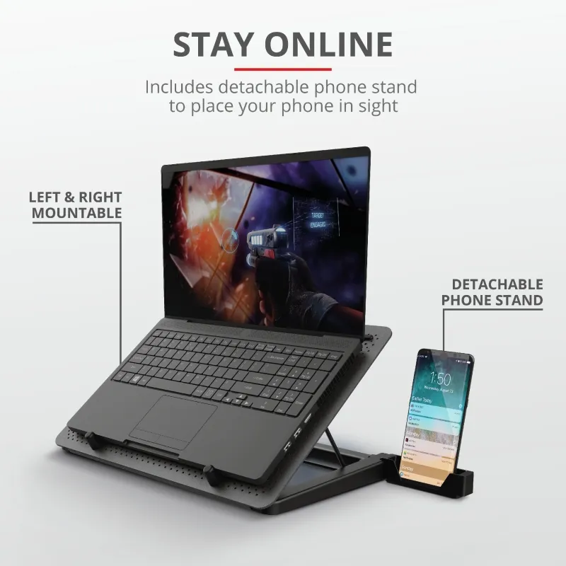 Охолоджуюча підставка для ноутбука Trust GXT 1125 Quno Blue LED 17.3" Black (23581) - мініатюра 3