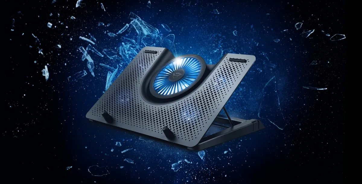 Охолоджуюча підставка для ноутбука Trust GXT 1125 Quno Blue LED 17.3" Black (23581) - мініатюра 6