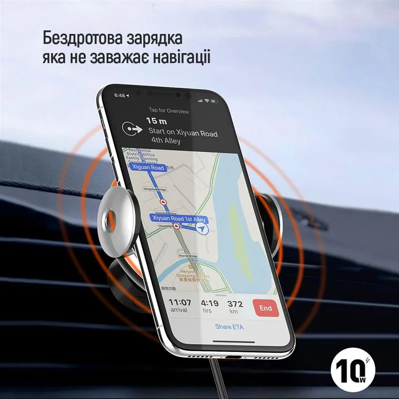 Бездротовий автомобільний зарядний пристрій ColorWay AutoSense Car Wireless Charger 2 10W Black (CW-CHAW035Q-BK) - мініатюра 8