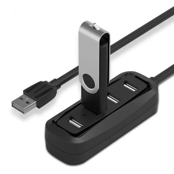 Концентратор Vention USB Hub 4-Port 2.0 Black, 0.15 m (VAS-J43) - зображення 1