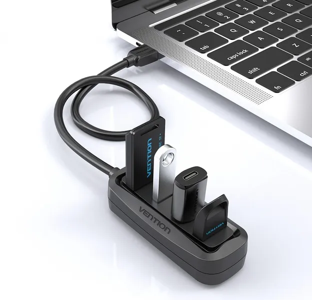 Концентратор Vention USB Hub 4-Port 2.0 Black, 0.15 m (VAS-J43) - мініатюра 4