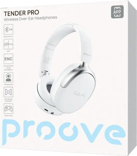 Bluetooth-гарнітура Proove Tender Pro with ANC (APP) White (HPTP0001AP02) - мініатюра 4