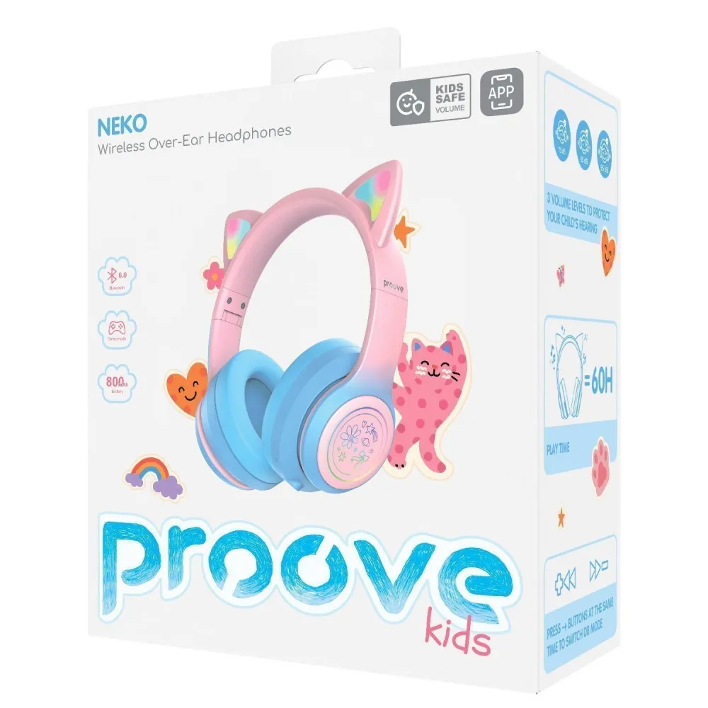 Bluetooth-гарнітура Proove Kids Neko (APP) Blue/Pink (HPNK0001AP26) - мініатюра 2