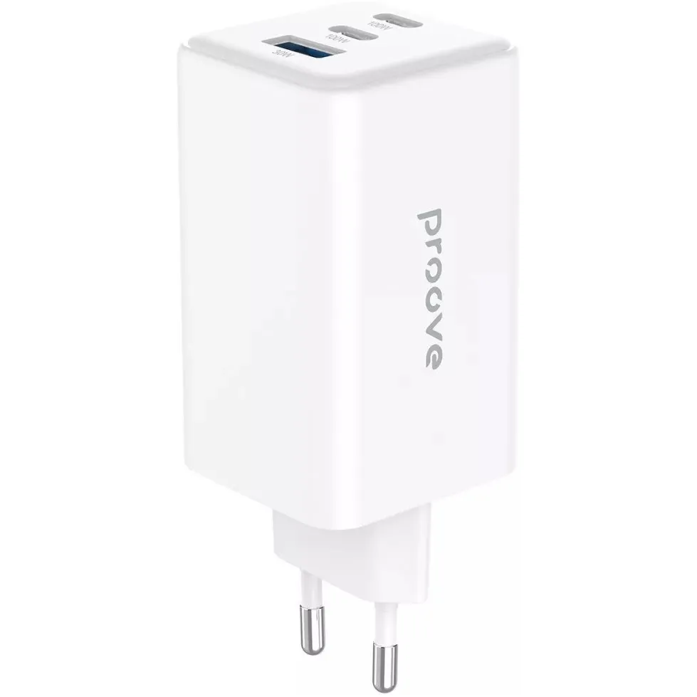 Мережевий зарядний пристрій Proove Pocket GaN Max (2xUSB-C, 1USB) 100W White (WCPG10012202) - зображення 1