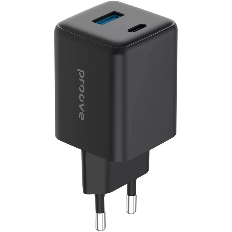 Мережевий зарядний пристрій Proove Pocket GaN (1USB-C, 1USB) 45W Black (WCPG45110001) - зображення 1