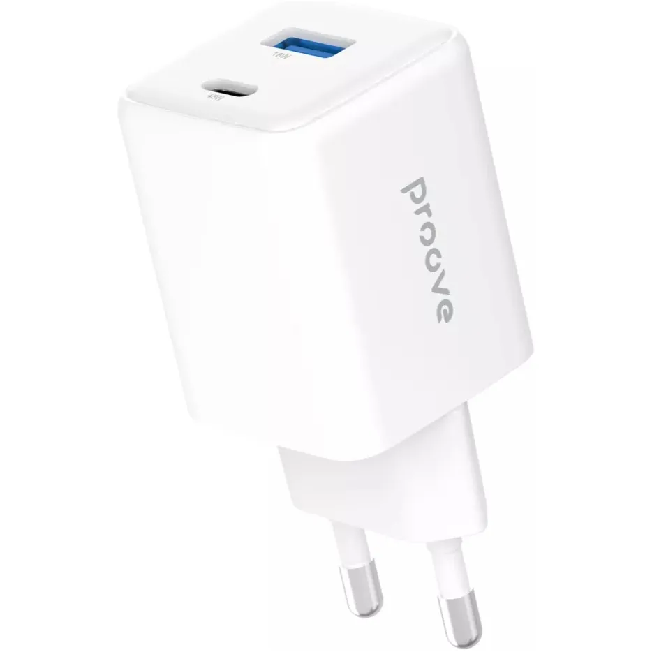 Мережевий зарядний пристрій Proove Pocket GaN (1USB-C, 1USB) 45W White (WCPG45110002) - зображення 1