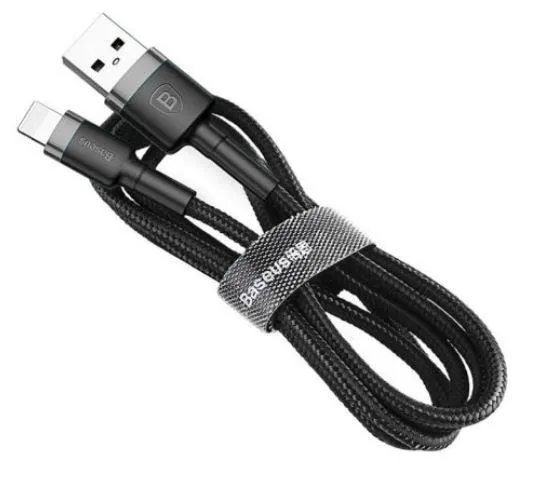 Кабель Baseus Cafule USB-Lightning, 2м Grey-Black (CALKLF-CG1) - зображення 1
