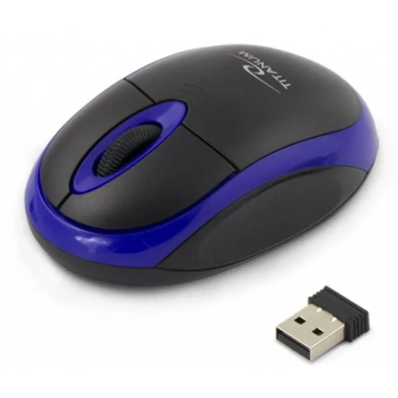 Мишка бездротова Esperanza Titanum TM116B Black-Blue USB - зображення 1